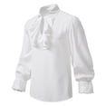 thumbnail image 1 of Medieval Puff Sleeve Shirt for Men Renaissance Court Vintage Pullover Steampunk Lapel Tops Solid Long Sleeve T-shirt, 1 of 9