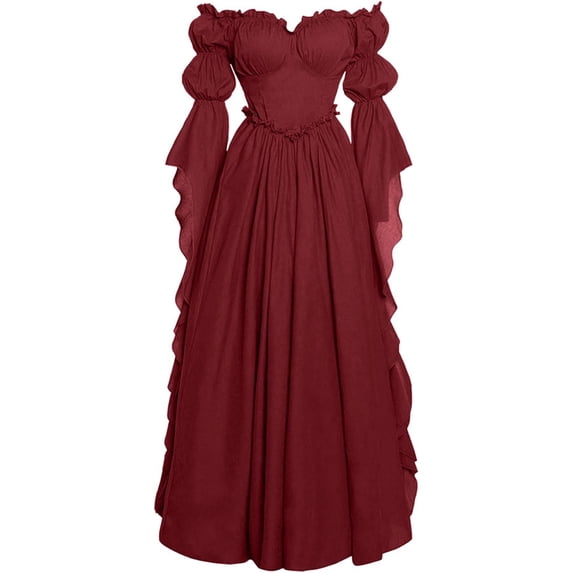 Medieval Renaissance Costume Dress Regency Victorian Gothic Witch Dresses for Women lloween Victorian