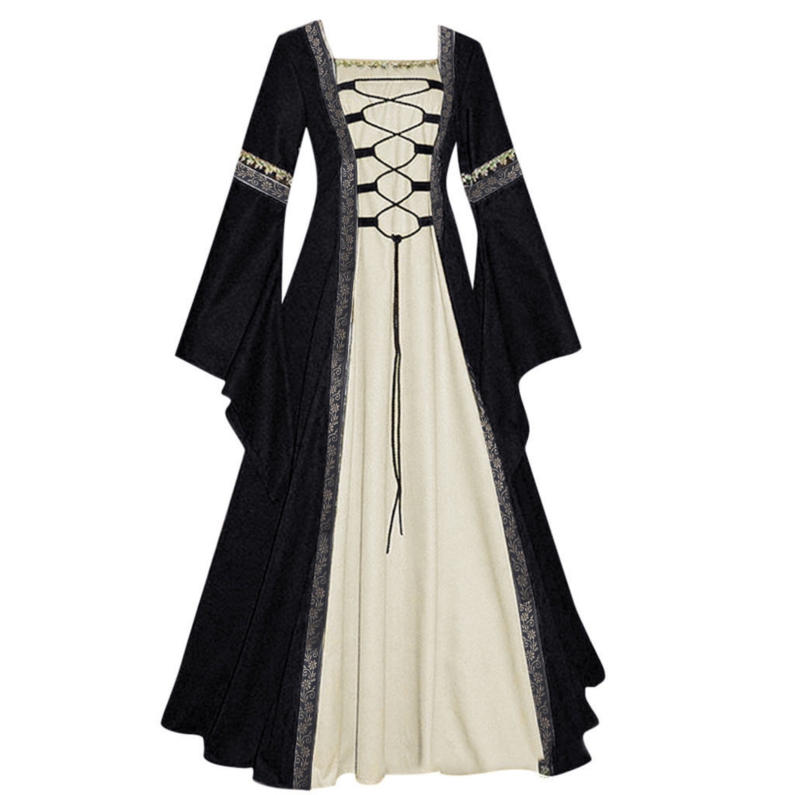 VEKDONE Women Retro Renaissance Dresses Medieval Costume Lace Up Irish Over  Dress Peasant Fairy Dress Ball Gown Dresses Clearance 2024 - Walmart.com