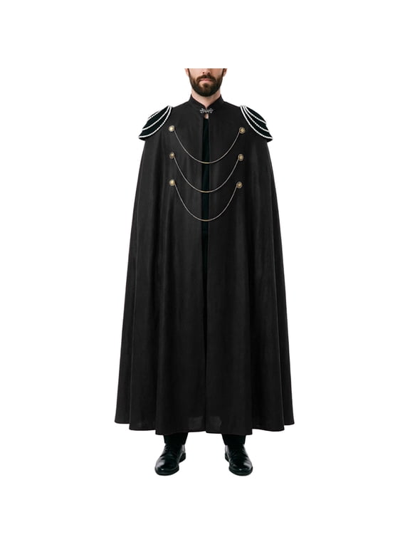 Medieval Renaissance Knight Cape for Men Steampunk Costume Halloween Cosplay Gothic Party Witch Cloak