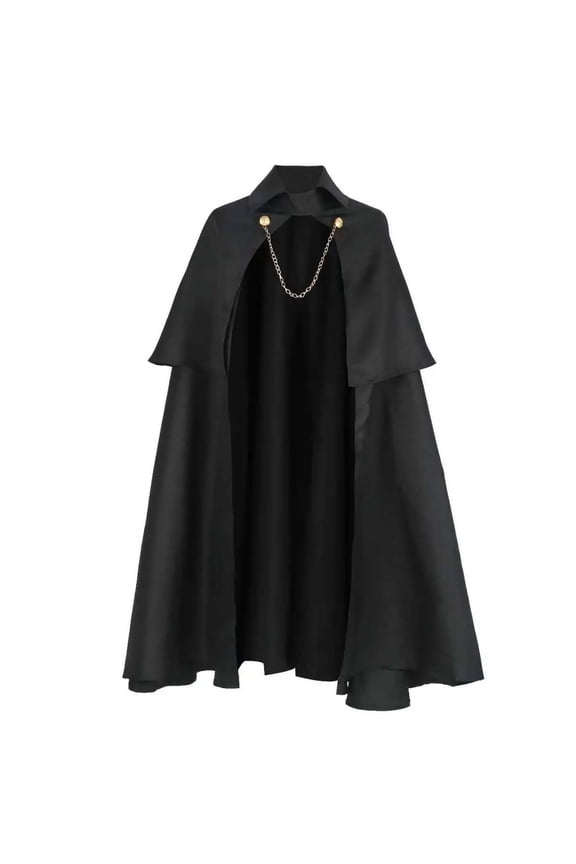 Medieval Renaissance Knight Cloak for Men Collared Victorian Cape With Chain Clasp Gothic Halloween Cosplay Costume