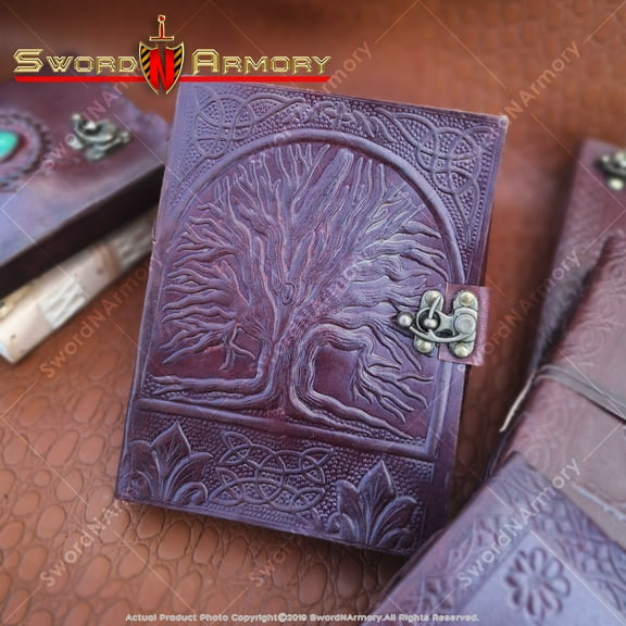 Medieval Renaissance Leather Journal Notebook Diary Tree Embossed Cover