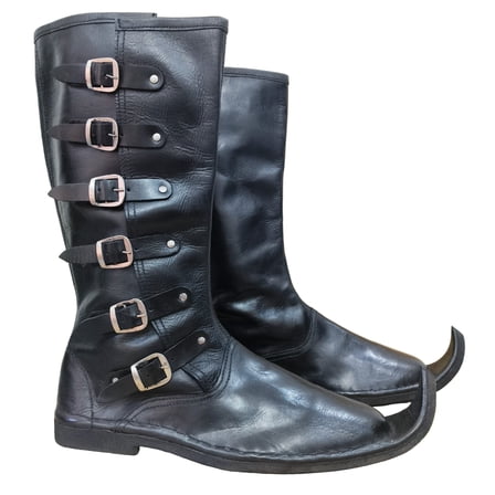 Medieval Renaissance Leather Long Boots Ren Faire Boot Pirate Shoes Viking Retro Gothic Pirates Cosplay Shoe Size 11