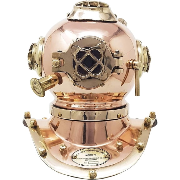 Thor Instruments Diving Helmet Decoration, Deep Sea Divers Mark V, Brass & Copper, Gold, 1 Count