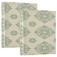 thumbnail image 1 of Medieval Retro Pattern 12.4x10.6in PVC Round Ring Binders, 2-Pack, D-Ring 3-Hole, Metal Clip, 1 of 10