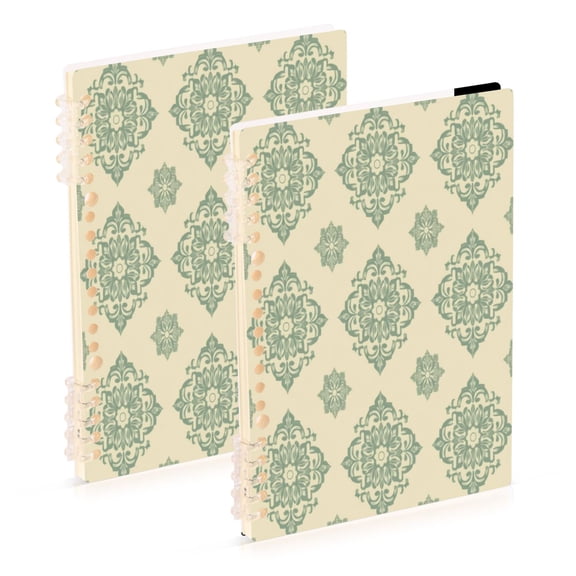 Medieval Retro Pattern 2-Piece A5 PP Notebooks, Adjustable Rings, 80g Paper, Diary Set