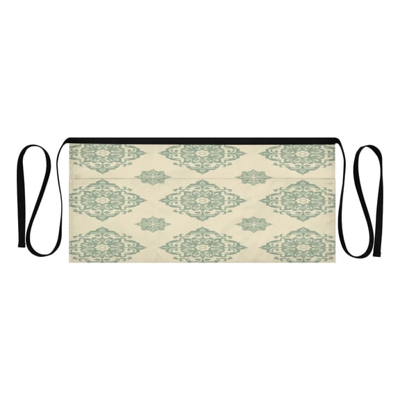 Medieval Retro Pattern Multi Pocket Short Apron Waterproof, Adjustable 96.5in Belt for various occasions