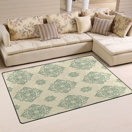 Medieval Retro Pattern Soft Polyester Area Rug 31''x20'', Non Slip, Memory Foam, Water Absorbent