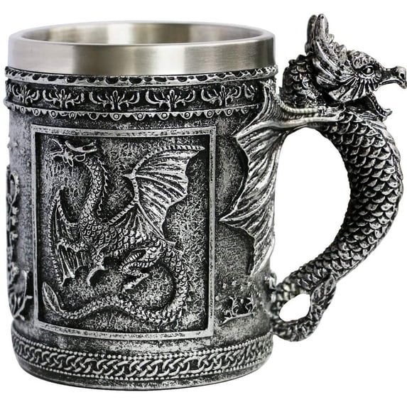 Medieval Roaring Dragon Mug Dungeons Dragons Beer Stein Tankard Drink ...