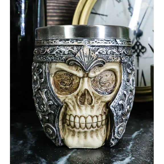 Medieval Roman Centurion Knight Warrior Skull With Battle Helmet Tea Coffee Cup