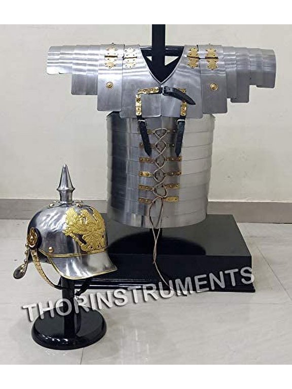 Medieval Roman Lorica Jacket/Armour German Hub Helmet Larp Costume