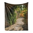 thumbnail image 1 of Medieval Soft Flannel Fleece Blanket, Streets of Tuscany Old Mediterranean Middle Age Town European High Culture Italy, Cozy Plush for Indoor and Outdoor Use, 70" x 90", Multicolor, by Ambesonne, 1 of 5