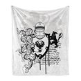 thumbnail image 1 of Medieval Soft Flannel Fleece Throw Blanket, Heraldic Gear Coat of Medieval Knight with Ornate Pattern the Past Old Times, Cozy Plush for Indoor and Outdoor Use, 50" x 60", Black White, by Ambesonne, 1 of 6