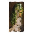thumbnail image 1 of Medieval Stall Shower Curtain, Streets of Tuscany Old Mediterranean Middle Age Town European High Culture Italy, Fabric Bathroom Set with Hooks, 36W X 72L Inches Long, Peach Green, by Ambesonne, 1 of 1