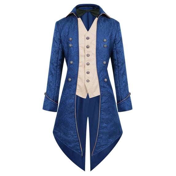 Medieval Steampunk Tailcoat for Men Pirate Viking Renaissance Costume Victorian Halloween Vintage Warlock Frock Coat