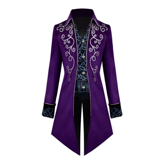 Medieval Steampunk Tuxedo for Men Vintage Gothic Victorian Frock Coat Performance Halloween Costume