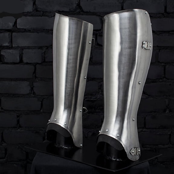 Medieval Steel Closed Leg Guard "Squire" Greaves Larp Armor