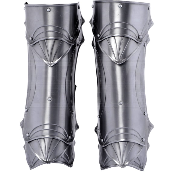 Medieval Steel Dragomir Greaves Knight Leg Guard Plate Armour