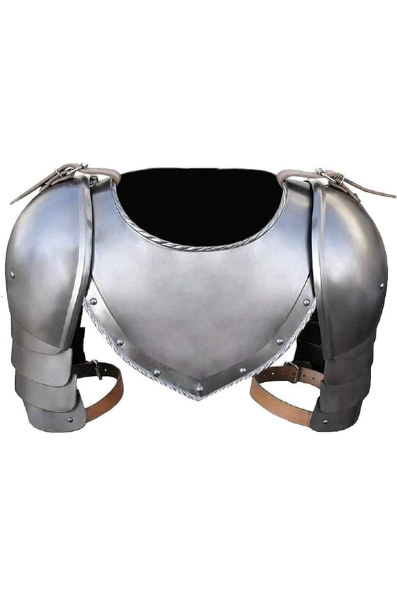Medieval Steel Gorget Spaulders Arm Shoulder Set Viking Crusader Pauldrons Armor