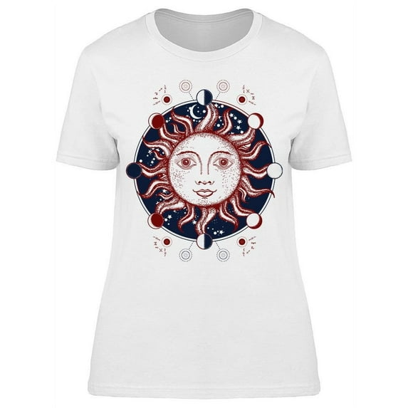 Medieval Sun Tattoo Art T-Shirt Women -Image by Shutterstock, Female Small