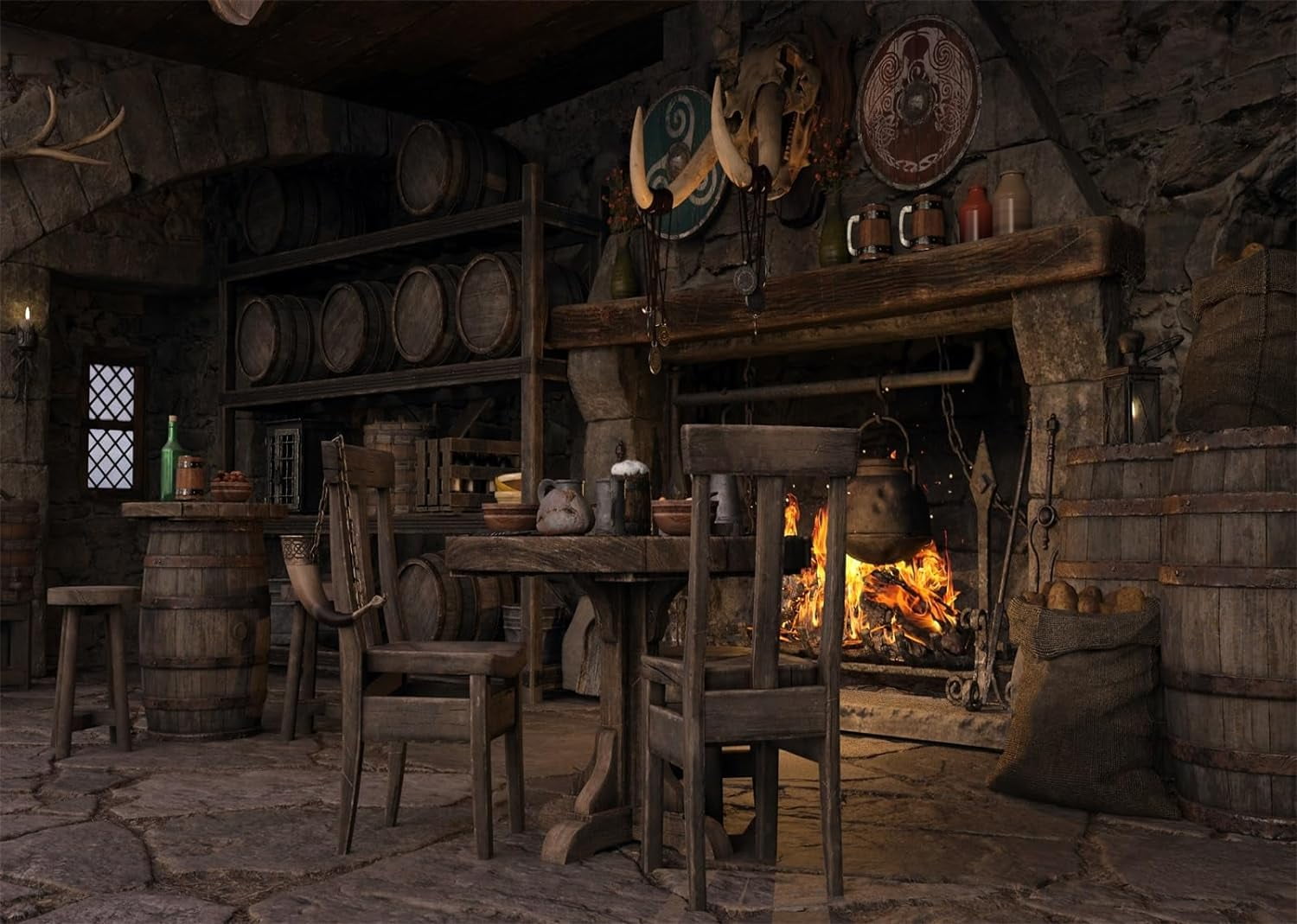 Medieval Tavern Photography Backdrop Vintage Tavern Inn Bar with ...