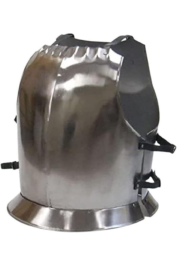 Medieval Templar Breastplate Cuirass Knight Armor Jacket Chest Plate & Back Plate Functional Combat LARP Renaissance Period Armour Silver Adult's Costume