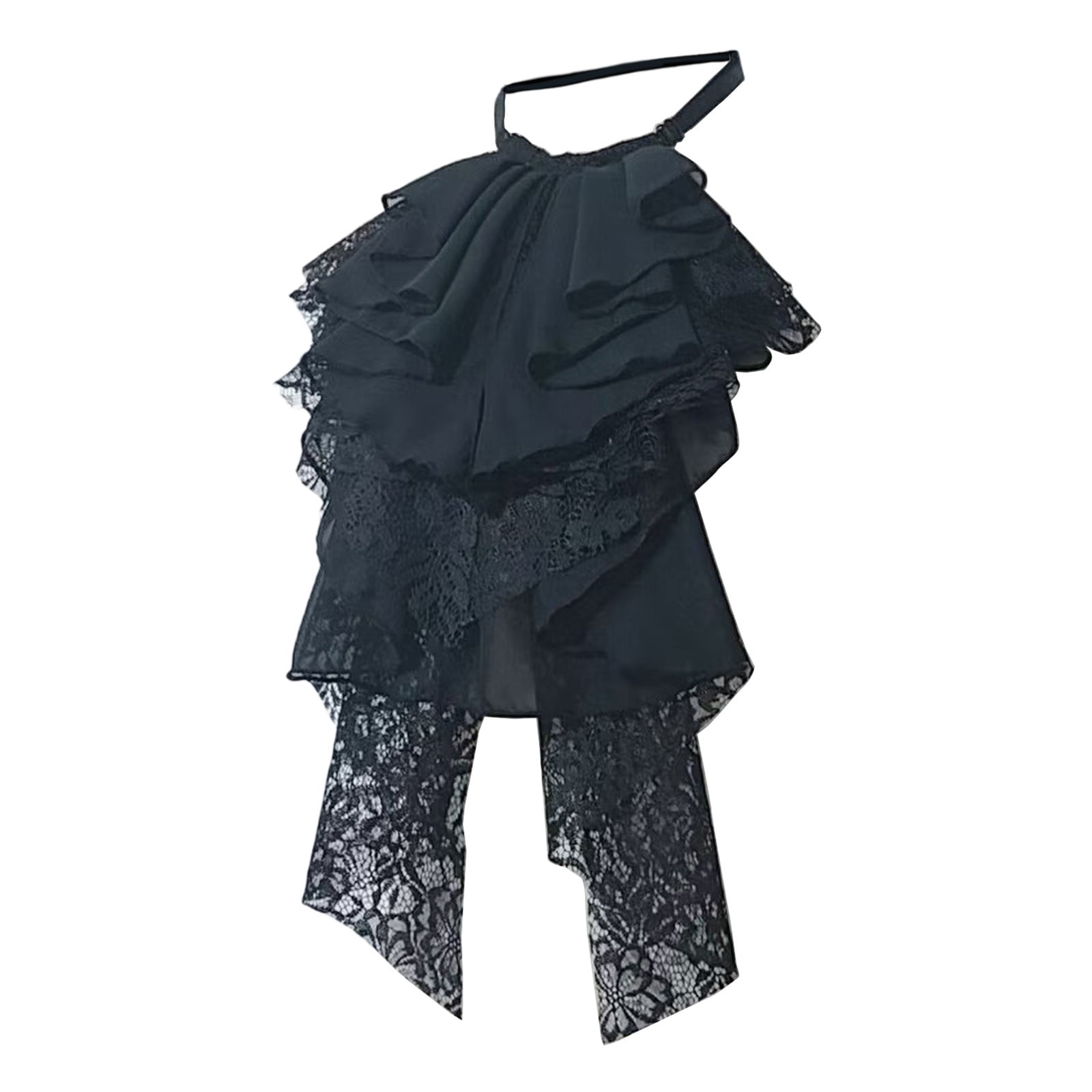 Medieval Theatrical Costume False Collar Layered Ruffle Lace Jabot ...