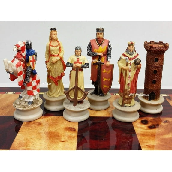 Medieval Times Crusades set chess men Arabians vs Christians Crusade NO Board
