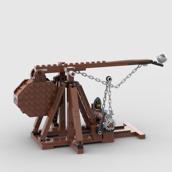 Medieval Trebuchet Building Blocks Model Kit, Historical Siege Engine DIY Assembly Bricks, MOC Collectible Display Building Set
