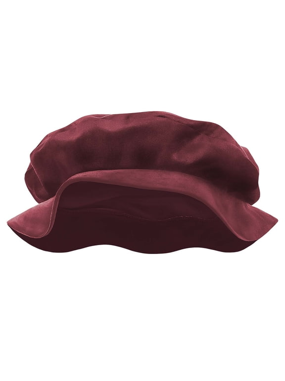 Medieval Tudor Flat Cap Faux Suede Beret Hat Painter Cap Classic Renaissance Festival Costume Accessories for Men Women