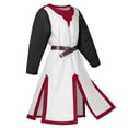 thumbnail image 1 of Medieval Tunic Robe for Men Renaissance Knight Warrior Costume Long Sleeve Crusader Templar Robe Belted Teutonic Top, 1 of 5