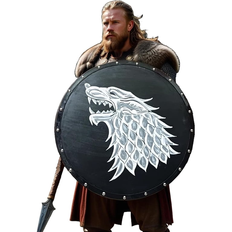 Medieval Viking Oak Shield - Game of Thrones Inspired - Ned Stark
