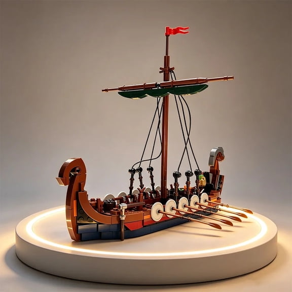 Medieval Viking Ship Building Blocks Model Sodiers Ocean Adventure Navigation Boat Bricks Assemble Festival Party Gifts