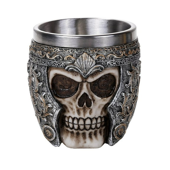 Medieval Viking Warrior Helmet Skull Cup Gothic Mug 8oz Drinking Vessel
