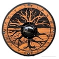 thumbnail image 1 of Medieval Vikings Era Shield 24" Shield Tree Designed Handmade Wooden Round Shield Cosplay Halloween Shield Gift, 1 of 3