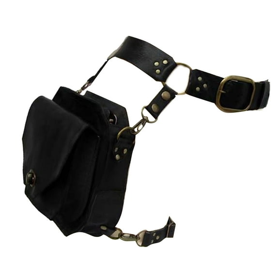 Medieval Waist Belt Drop Leg Bag Thigh Pouch Steampunk Waist Pack PU Leather Fanny Bag Motorcycle Thigh Wallet for Women