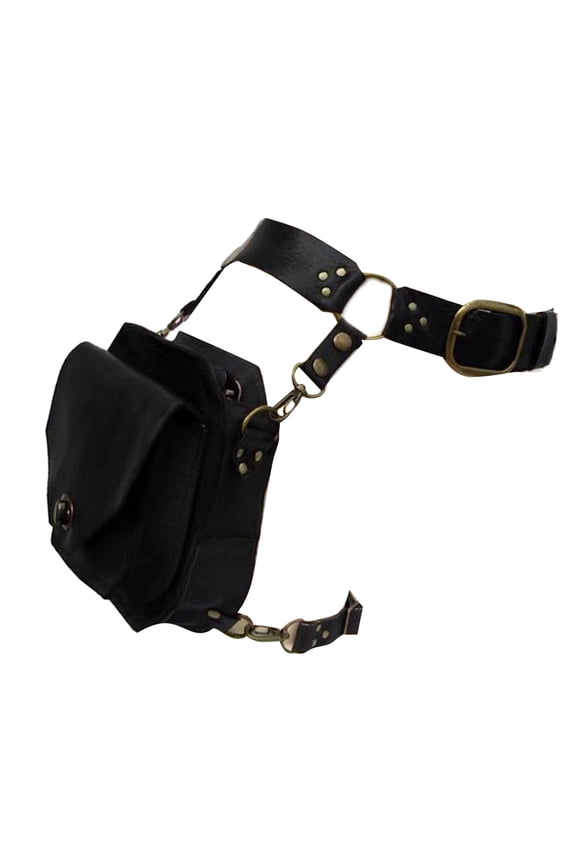 Medieval Waist Belt Drop Leg Bag Thigh Pouch Steampunk Waist Pack PU Leather Fanny Bag Motorcycle Thigh Wallet for Women