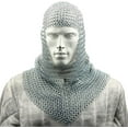 thumbnail image 1 of Medieval Warrior Chainmail Coif Armor, 18.75 inches, 1 of 4
