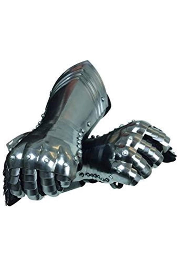 Medieval Warrior Gauntlets - Silver - One Size Armour