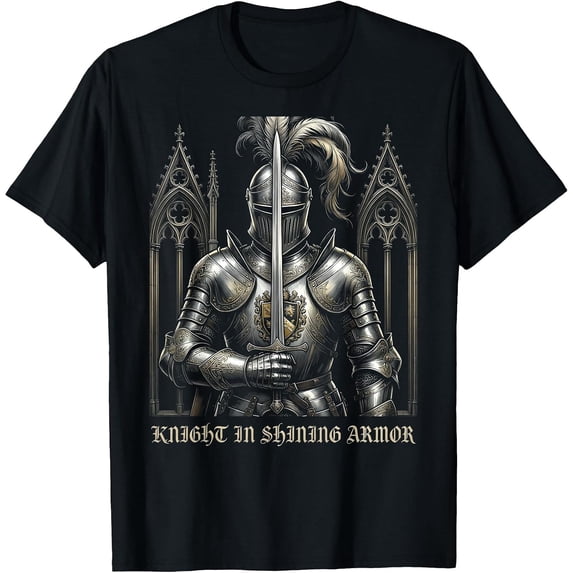 Medieval Warrior Knight Graphic Tee with Armor Design - Walmart.com