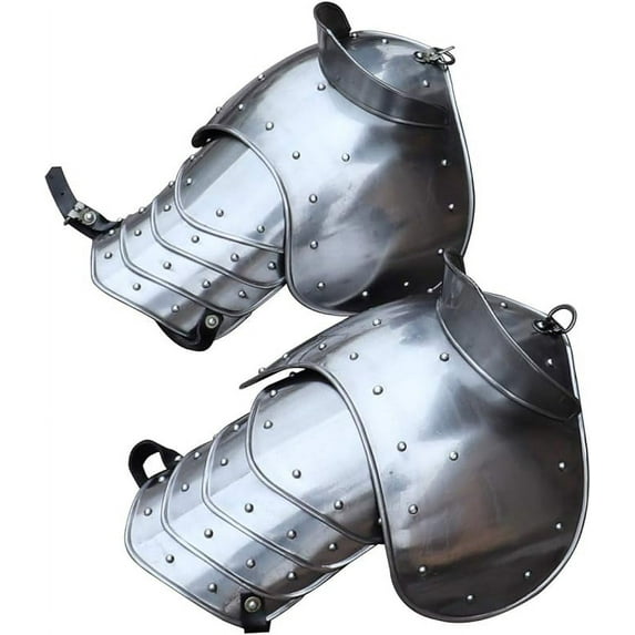 Medieval Warrior Riveted Pauldrons with Sword Breakers