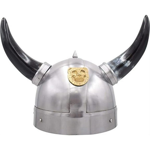 Medieval Warrior Viking Barbarian Helmet | Wearable for Adult | Medieval Costumes | Silver