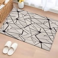thumbnail image 1 of Medieval Washable Small Entryway Area Rugs 2'x3', Irregular Black Stripes Abstract Artistic Retro Low Pile Throw Rug Non-Slip Sturdy Edge Binding Carpet for Front Door Floor Room Entry, 1 of 9