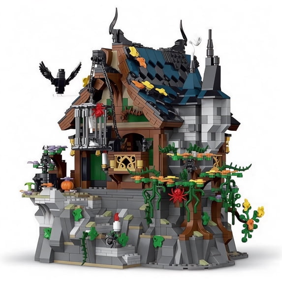 Medieval Wizard's Cabin Building Set for Adults, 1964PCS, Creative Architecture Toys