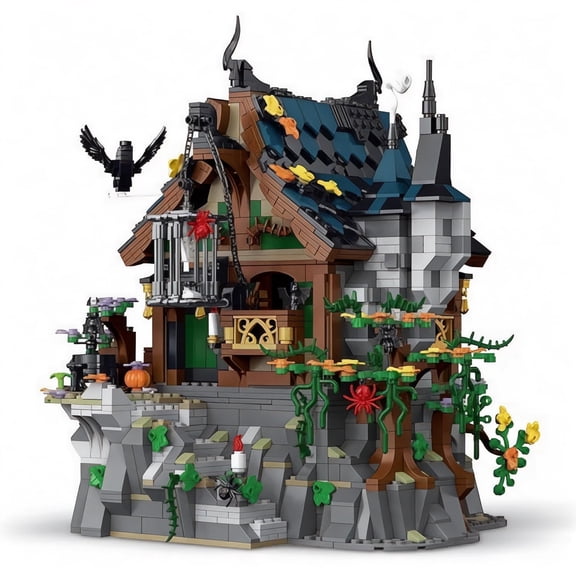 Medieval Wizard's Cabin Building Set for Adults, 1964PCS, Creative Architecture Toys