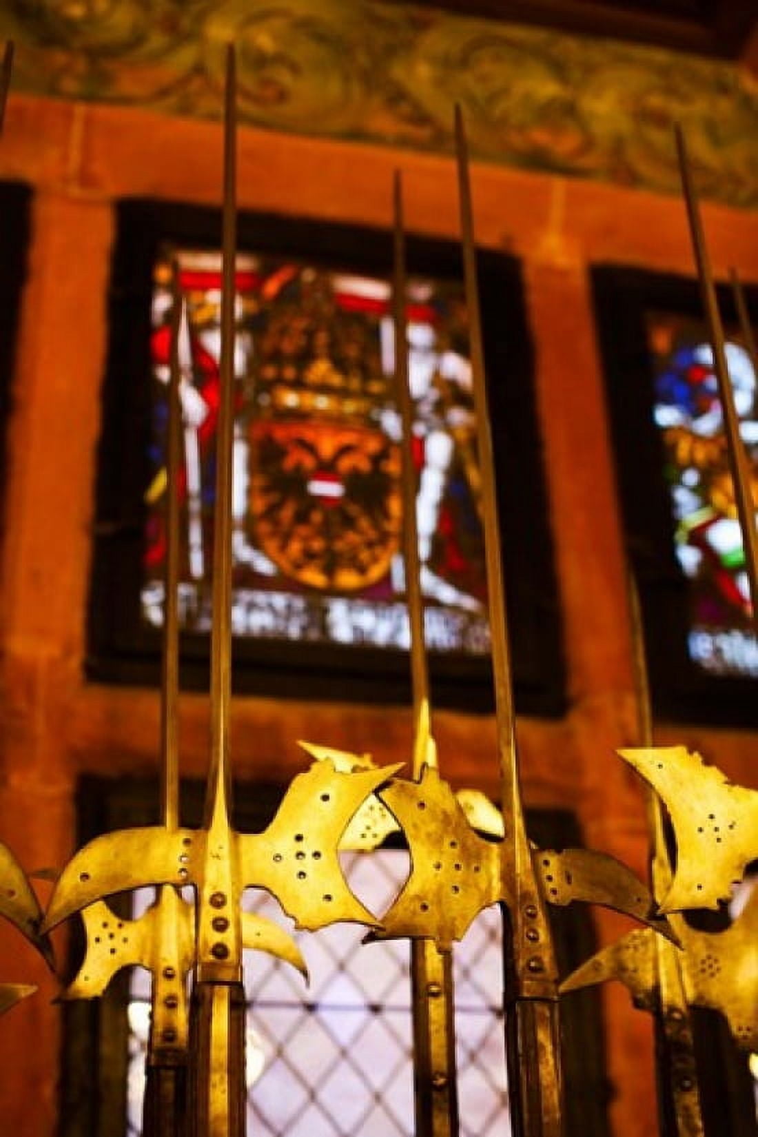 Medieval armory Chateau du Haut-Koenigsbourg Orschwiller Alsatian Wine Route Bas-Rhin Alsace France Canvas Art - Panoramic Images (24 x 36)
