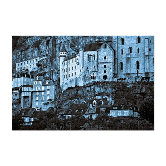 Medieval castle in the pilgrimage site of Rocamadour - Rocamadour Occitanie France Photography Architecture Gothic Scenic Unframed Wall Art Print 32 x 48 inches