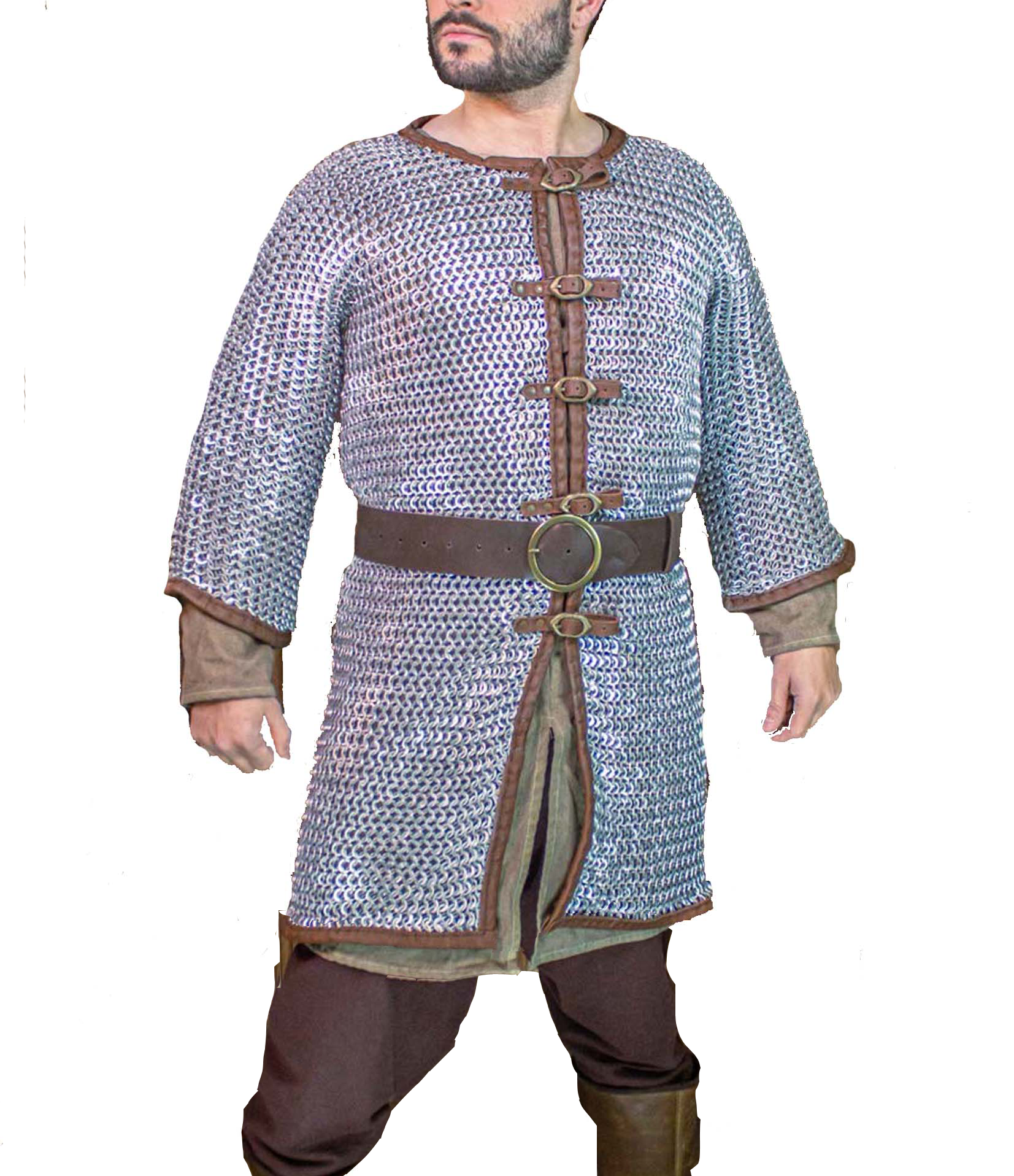 Medievals Fancy Dress ALuminum flat riveted front open chainmail