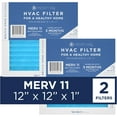 thumbnail image 1 of Medify Air 12x12x1 Air Filter, MERV 11 Pleated with HEPA, HVAC Furnace Filter, 2-Pack, 1 of 7