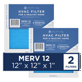 thumbnail image 1 of Medify Air 12x12x1 Air Filter, MERV 12 Pleated with HEPA, HVAC Furnace Filter, 2-Pack, 1 of 7